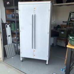 Homemade Rolling Two Door Storage Cabinet 
