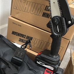 6-inch mini handheld lithium battery chainsaw (black-4inch+1*battery)