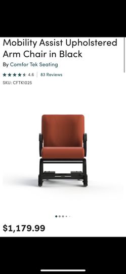 Mobility Assist Upholstery Armchair In Black/Brown Great For Elderly Or Mobility Asstance Be