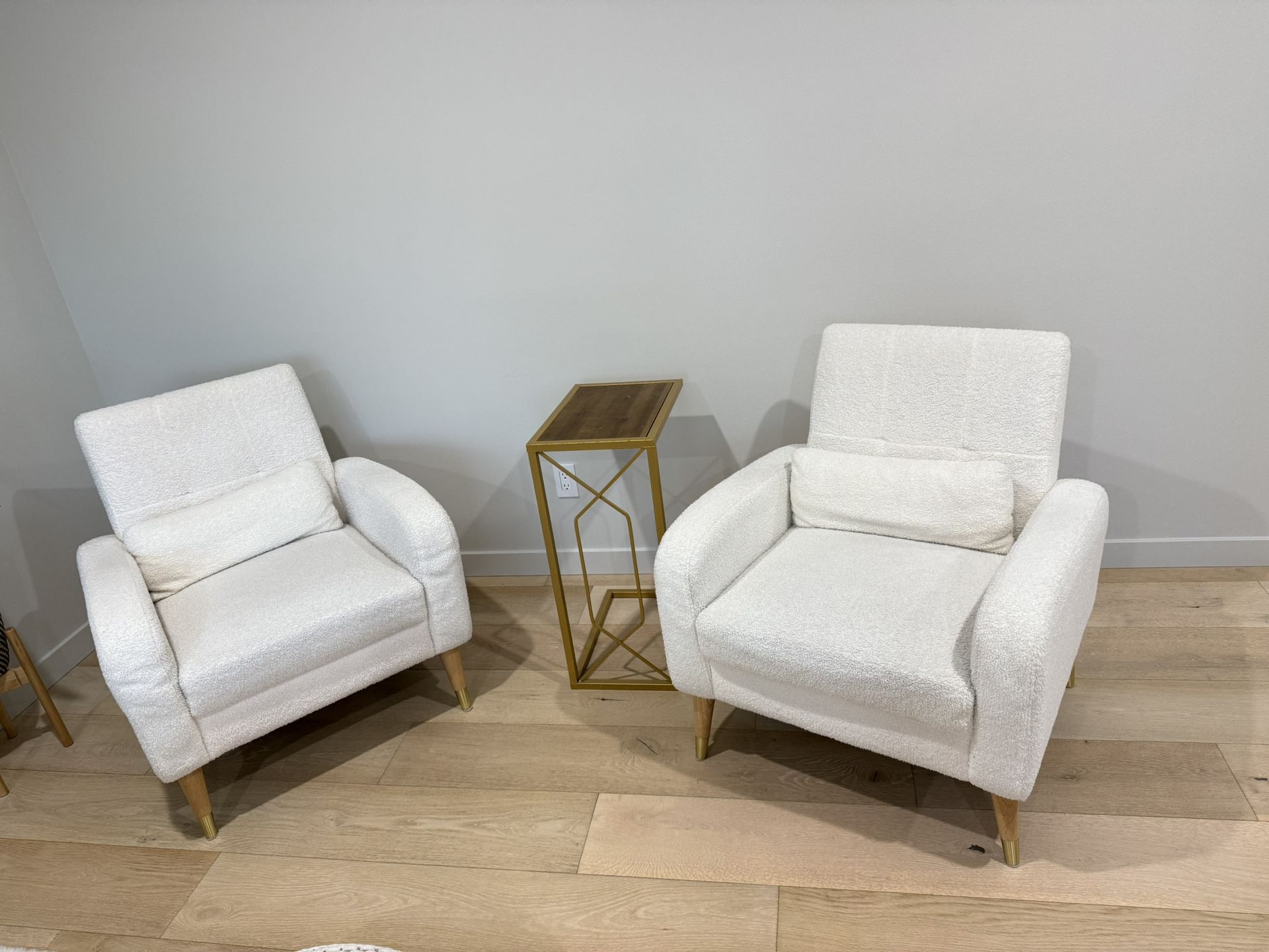 Two White Accent Chairs
