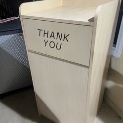 Restaurant Trash Can, Hinged Door, 36 Gallon, Tray Holder,"Thank You" Message 