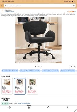 NEW Chenille Upholstered Swivel Office Desk Chair - Black - Brand New in Box