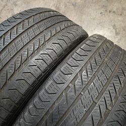 (TWO) 235 50 19 CONTINENTAL TIRES 75% THREAD $120 INSTALLED 