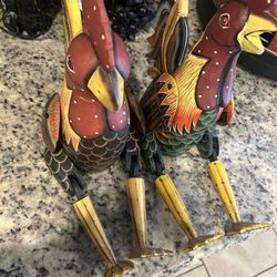 Vintage Wooden Roosters