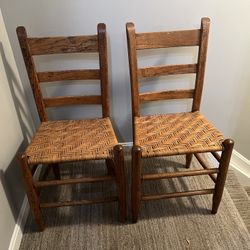Antique Wooden Chairs With Cane Seat