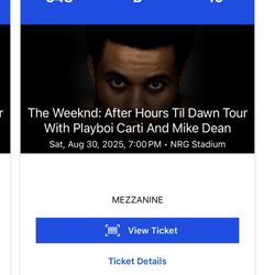 The Weeknd tickets, Aug 30th