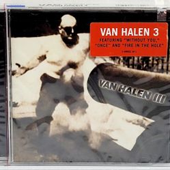 New Old Stock Vintage 1998 Sealed Van  Halen III CD Format W/Case Damage C Pics for Condition. The image shows the CD album "Van Halen III" by the Ame