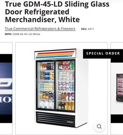True GDM-45-LD Sliding Glass Door Refrigerated Merchandiser, White
