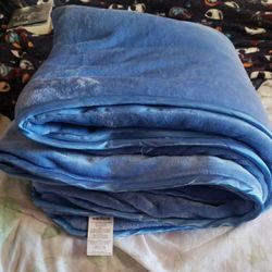 Blue Soft Plush Weighted Anxiety Calming Blanket