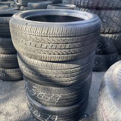 245/50R19 Bridgestone run flat 245/50/19 set of 4 matching used tires in great condition. 300$ for 4 tires plus tax.  Mount available but not included