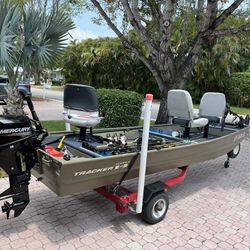 14 Foot Jon Boat With Motor Modified As Bass Boat