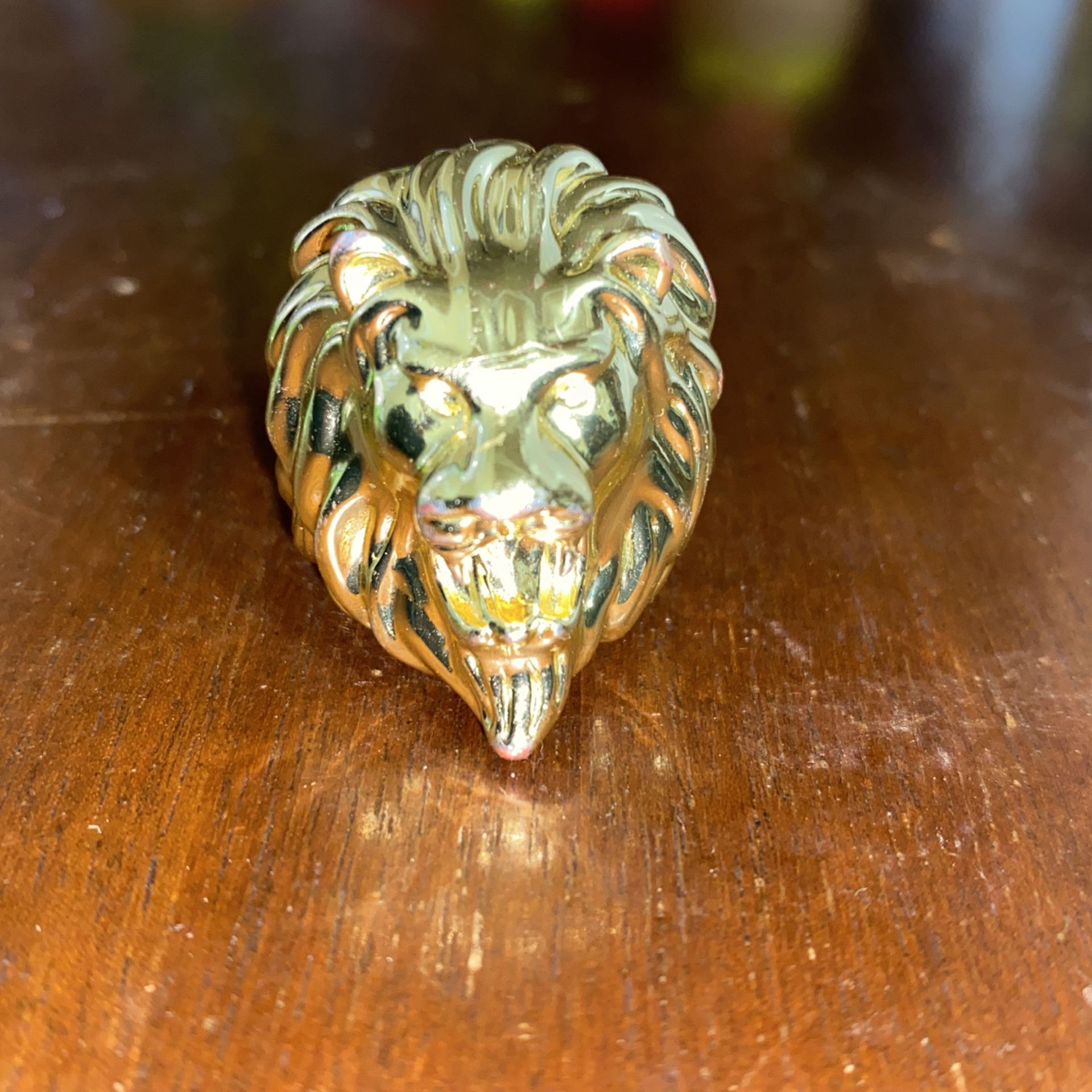Gold Plated Lion Ring 10k