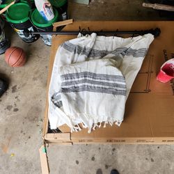 Shower Curtain/Black Rod. Adjustable To Fit Length of Tub