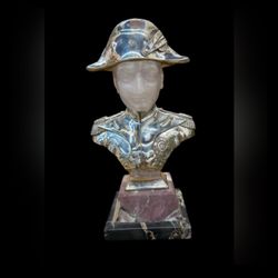 Sterling Marble Soapstone Bust of Napoleon Pedestal 9in