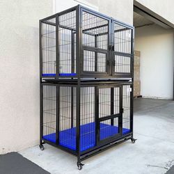 Dog Kennel 50”Heavy Duty Stackable Dog Cage With Mat & Divider Dog Crate for XL Dogs $299 Each