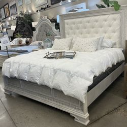 King Bedframe, Dresser, Mirror And Nightstand 