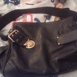 Marc Jacobs Leather Hobo Bag With Gold Belt Buckles