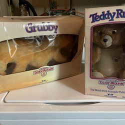 Vintage Toys - Teddy Ruxpin and Grubby in Original Boxes 