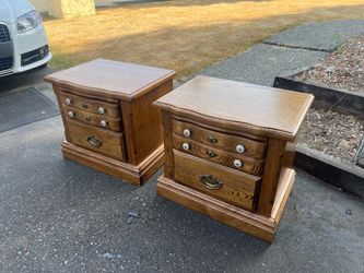 2 Nightstands, Oak, $60 Total, Both, 2 Drawers Each, Delivery