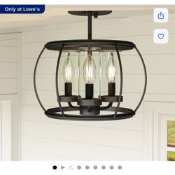 Daxton 3-Light 12.88-in Matte Black Indoor/Outdoor Semi mount light