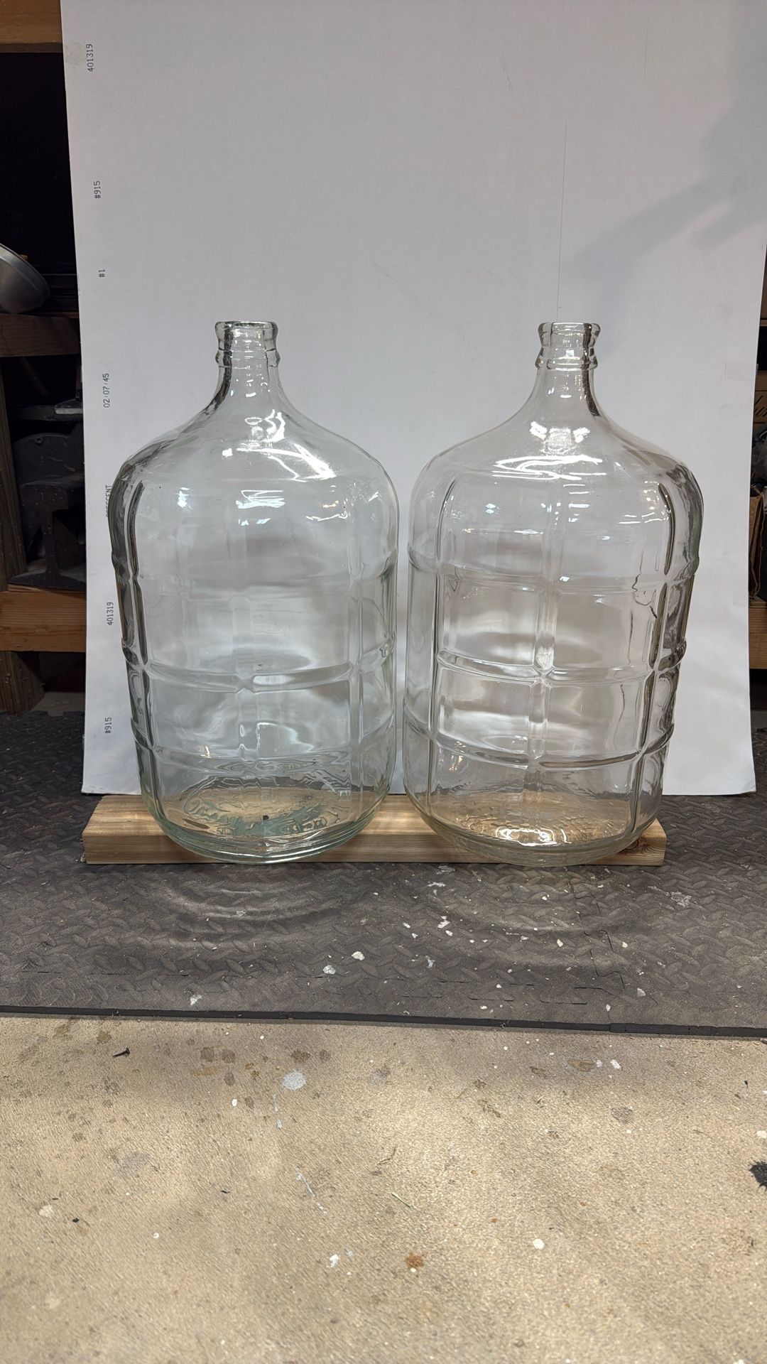 Two 5 gallon Glass jugs