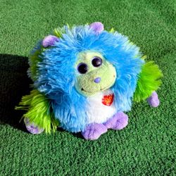 Ty Monstaz Collection BENNY Plush LUV ME Sounds Blue Green Purple Monster EUC