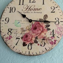 Pink Rustic Girly Clock