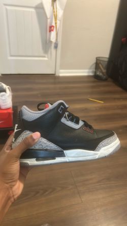 Air Jordan 3 Black Cement Sneaker Size 5.5