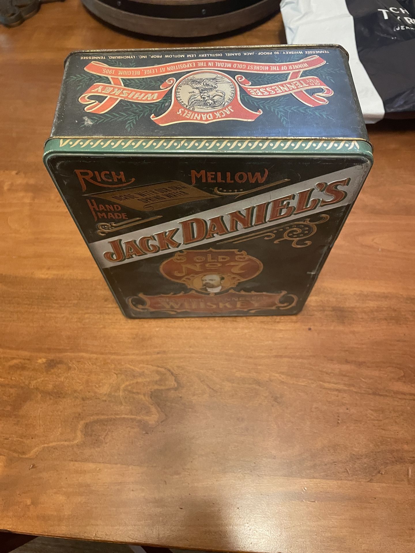 Vintage Jack Daniels Old No 7 Tennessee Whiskey Tin Box Container Metal 1978