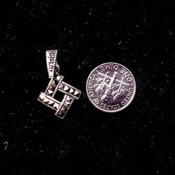 925 Sterling Silver Marcasite Diamond Square Pendant