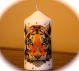 Tiger candle.