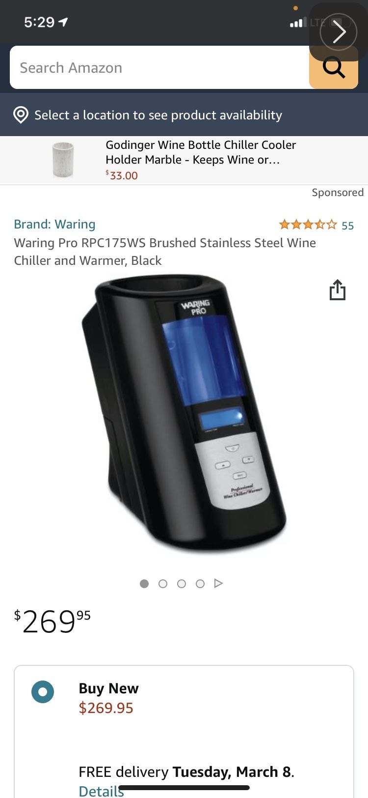 Professional Wine Chiller\ Warmer New Less Then 1/3 Price From Amazon Great Deal!!! 70$