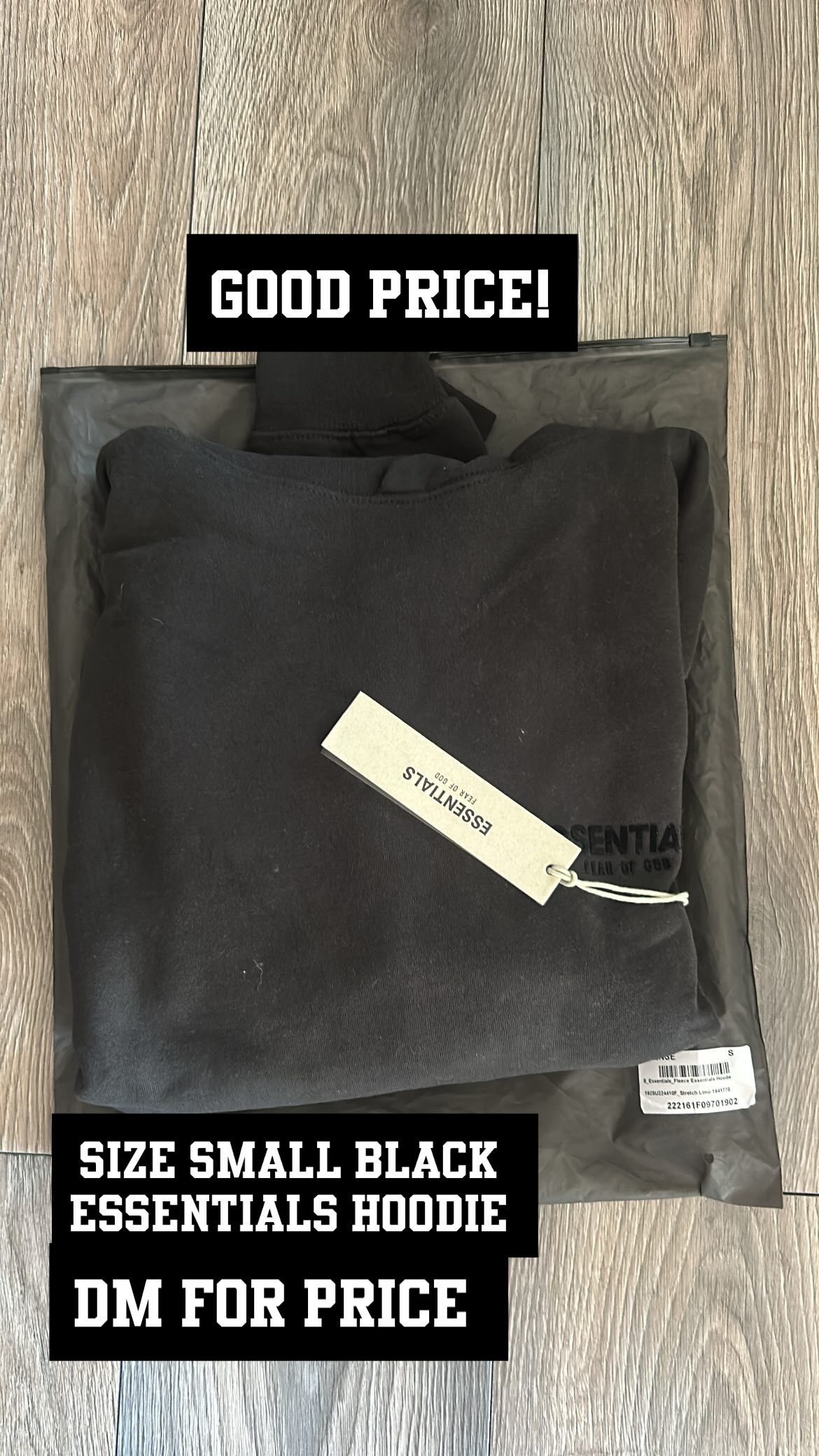 Black Essentials Hoodie!
