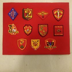 VINTAGE  10 WORLD WAR 2 UNITED STATES MARINE PATCHES 