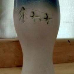Blue Vase From Thailand Signed