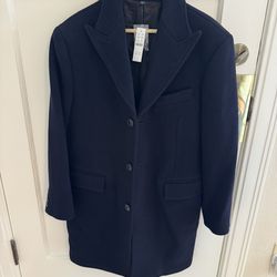 J Crew Navy Twill Coat NWT