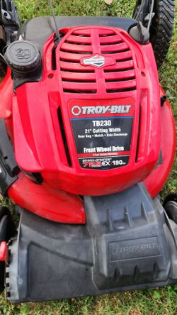 troy-bilt tb230  21" cutting width rear bag mulch side discharge