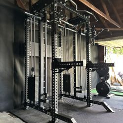 PRO SERIES Ultimate Half Rack Functional Trainer w/Smith Machine Bar | 400lb Stack | Gym Equipment | Fitness | Commercial | Squat Rack 