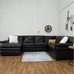 Genuine Leather Jordan’s Hogan 3pc Sectional Couch | Free Delivery! 🚛