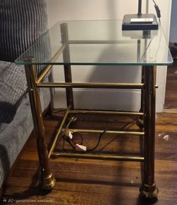 Glass Top End Table / Side Table – Modern Brass Finish*(pick up today- Needs to be good ASAP)