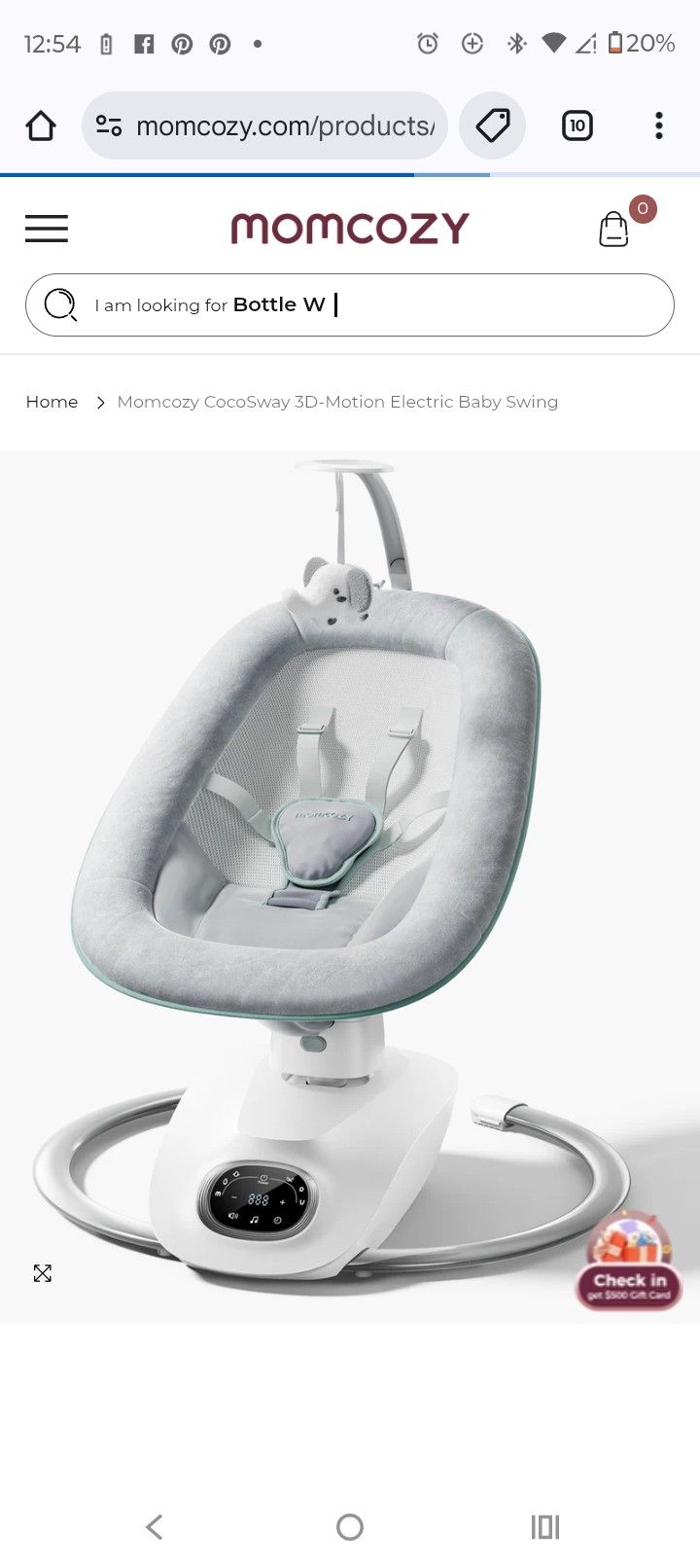 Like New Momcozy Baby Swing 3d