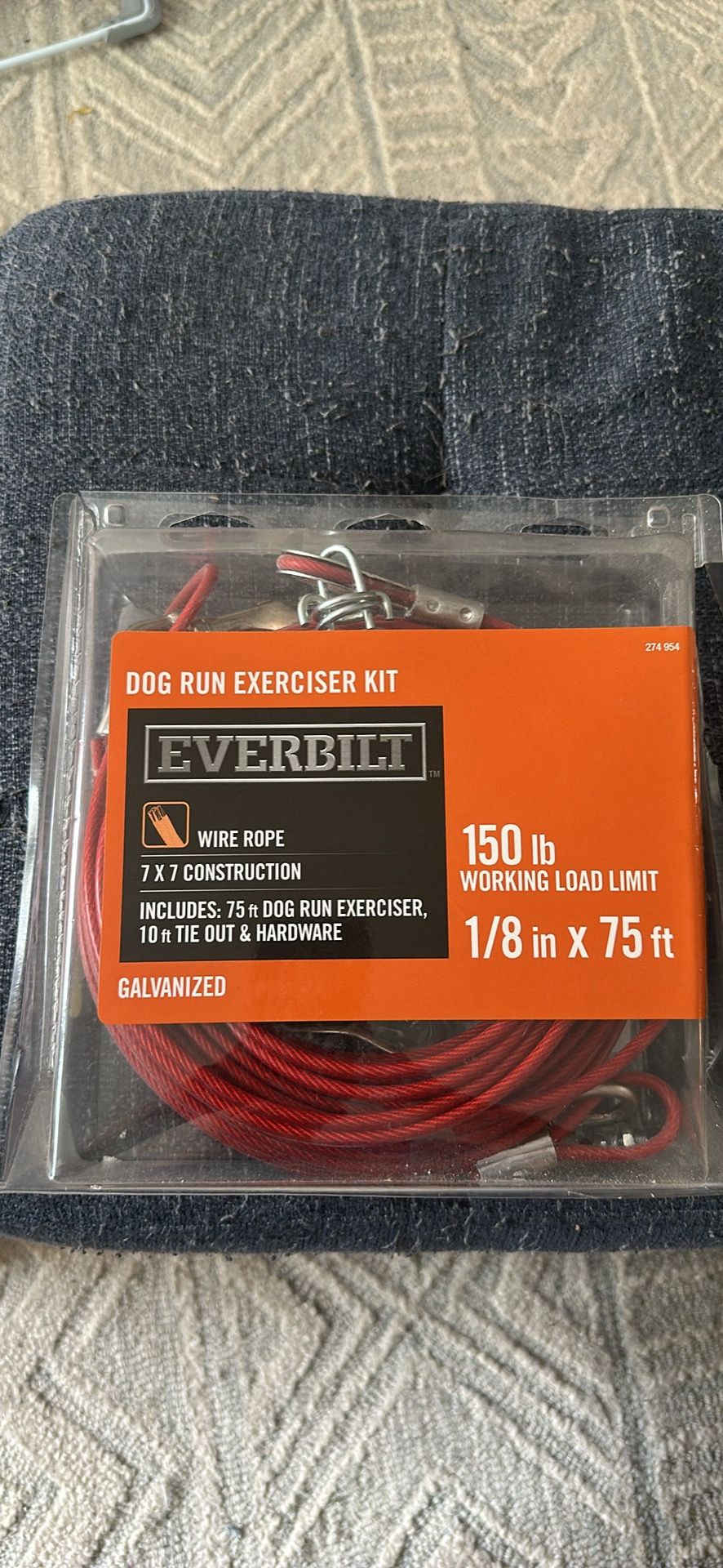 Galvanized Dog Run Cable Exerciser Kit