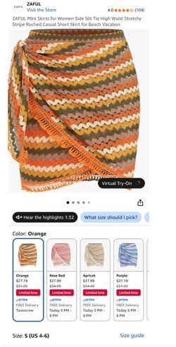 ZAFUL Striped Crochet Mini Wrap Skirt