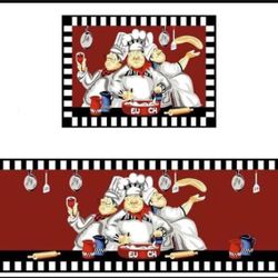 Chefs Kitchen Mat and Runner Set (New)