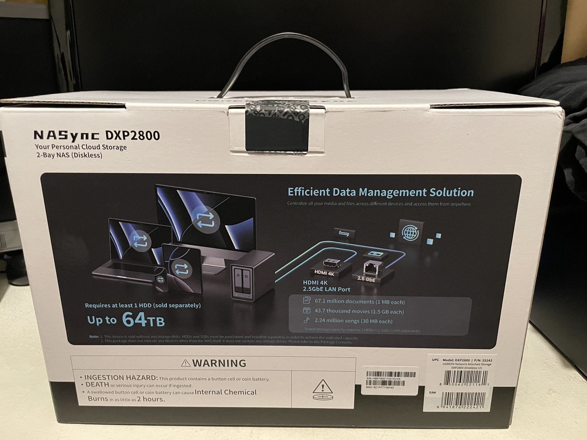 NASync DXP2800 and 2 Hard drives