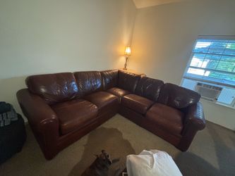 Macy’s leather sectional sofa