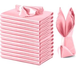 VACVELT 12 Pack Blush Pink Scalloped Satin Napkins 17x17 Inch Wedding
Scalloped Floral Edges With Silky Smooth Finish, Seamless Design, Machine Washab