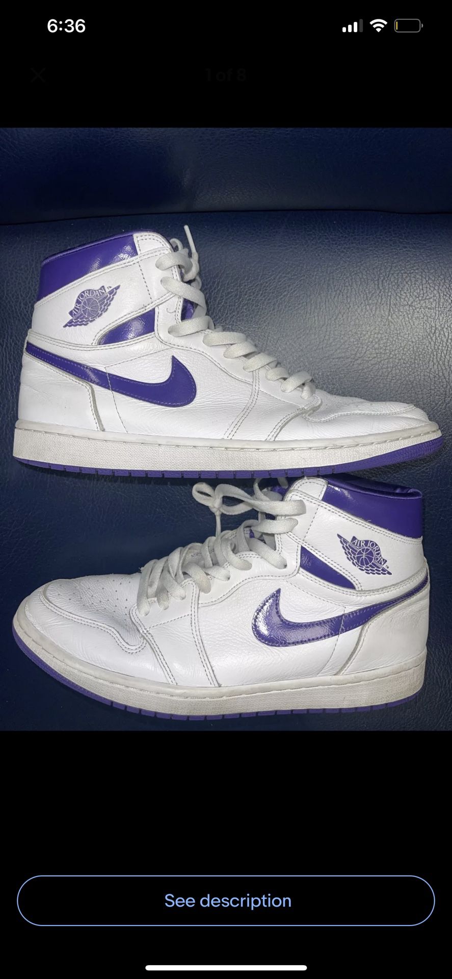 Size 12 - Air Jordan 1 OG High Court Purple W