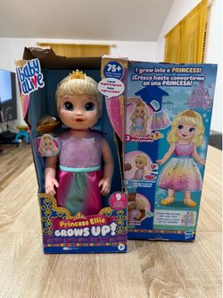 Baby Alive Princess Ellie Grows Up! Interactive Doll with Accessories,