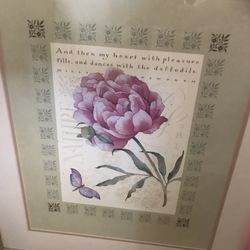 Artwork Floral Floater Frame Gold Beveled